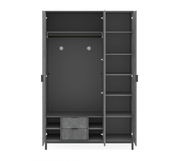Dulap cu 3 usi pentru adolescenti, 137x214x59 cm, colectia Space Gray [2]