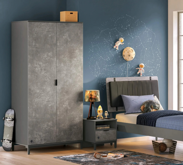 Dulap 104x214x59 cm pentru adolescenti, colectia Space Gray [3]