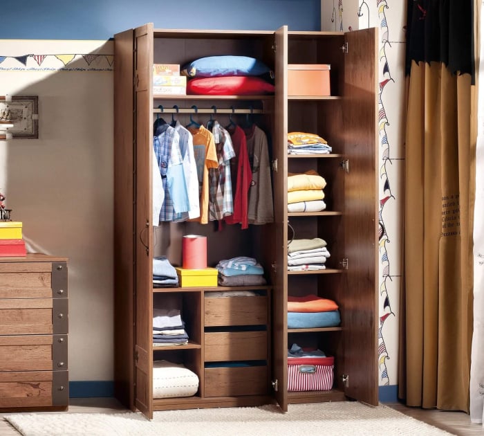 Dulap cu 3 usi, pentru copii Pirate Brown, 121x54x203 cm [3]