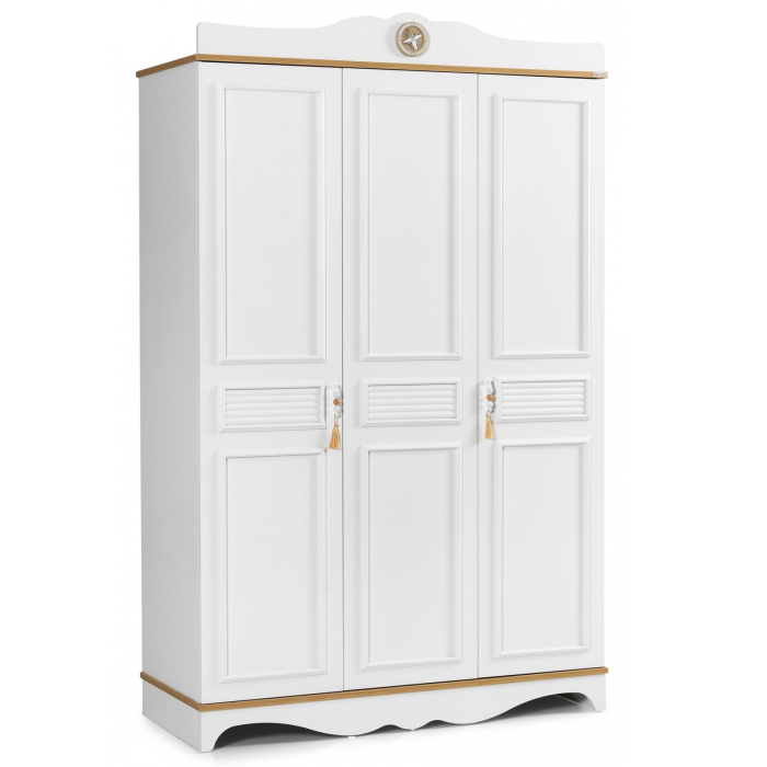 Dulap cu 3 usi pentru copii si adolescenti, 135x209x55 cm, Colectia Luna Cappuccino [3]