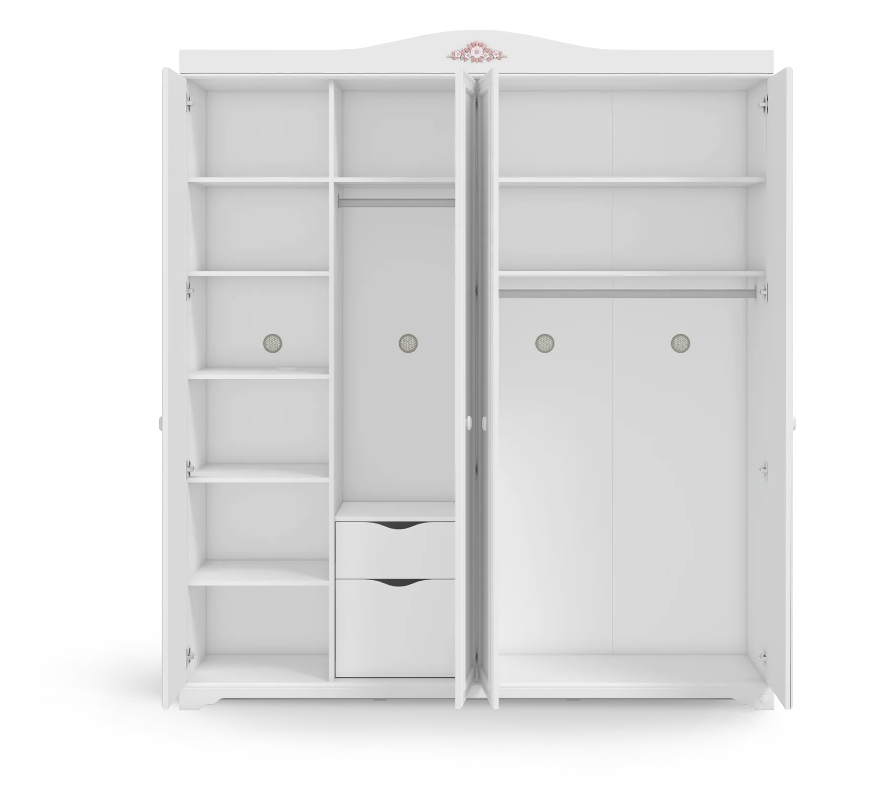 Dulap cu 4 usi pentru tineret, Colectia Rustic White [4]