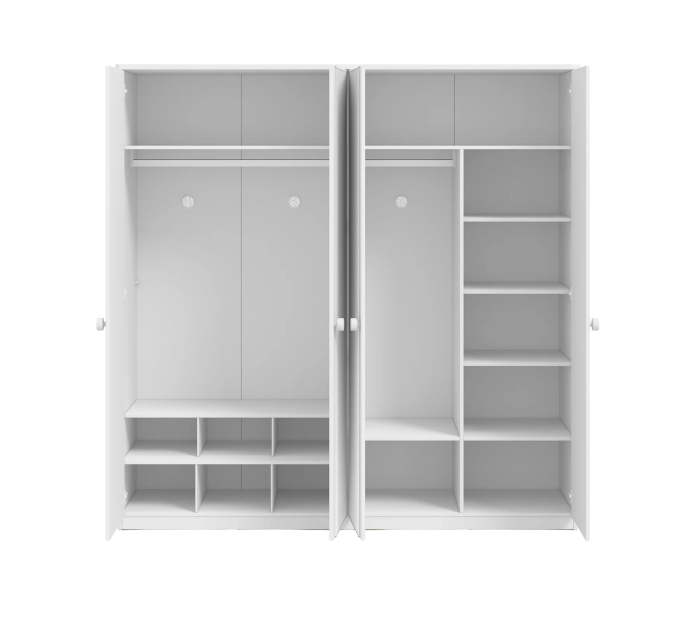 Dulap cu 4 usi si oglinda pentru camera copii, colectia Varia White [2]