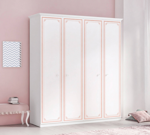 Dulap cu 4 usi pentru camera fetelor, Colectia Selena Pink [2]