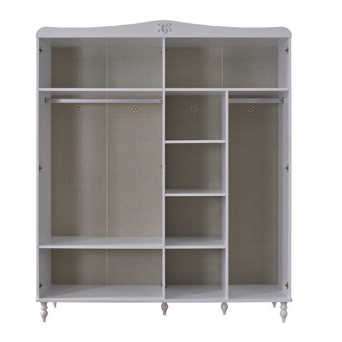 Dulap Juliette 4 Uși 177x60x209 cm - Dulap Elegant pentru Camera Copiilor [3]