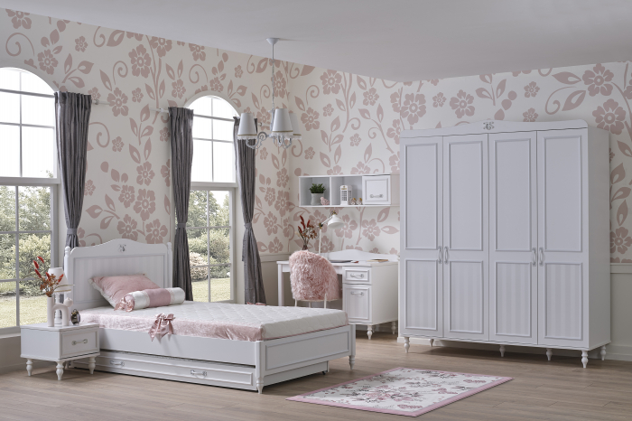 Dulap Juliette 4 Uși 177x60x209 cm - Dulap Elegant pentru Camera Copiilor [4]