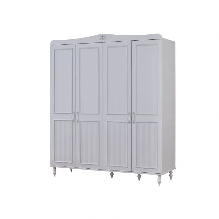 Dulap Juliette 4 Uși 177x60x209 cm - Dulap Elegant pentru Camera Copiilor [2]