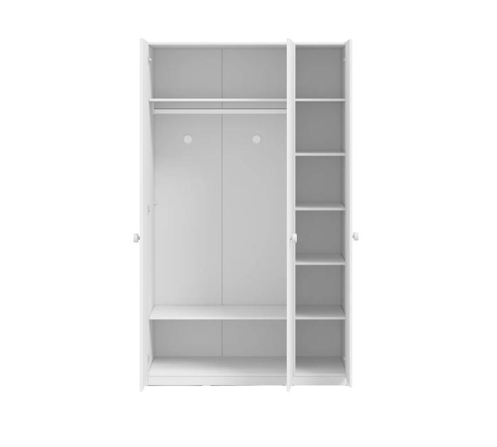 Dulap Line cu 3 uși pentru cameră copii – 127x214x62 cm, colecția Varia White [2]