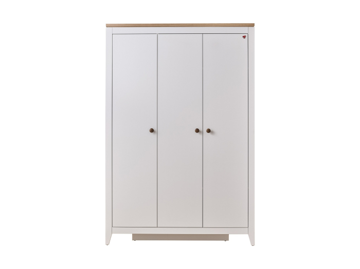 Dulap modern alb pentru copii, 3 uși, 138x58x207 cm, colecția Lucia [2]