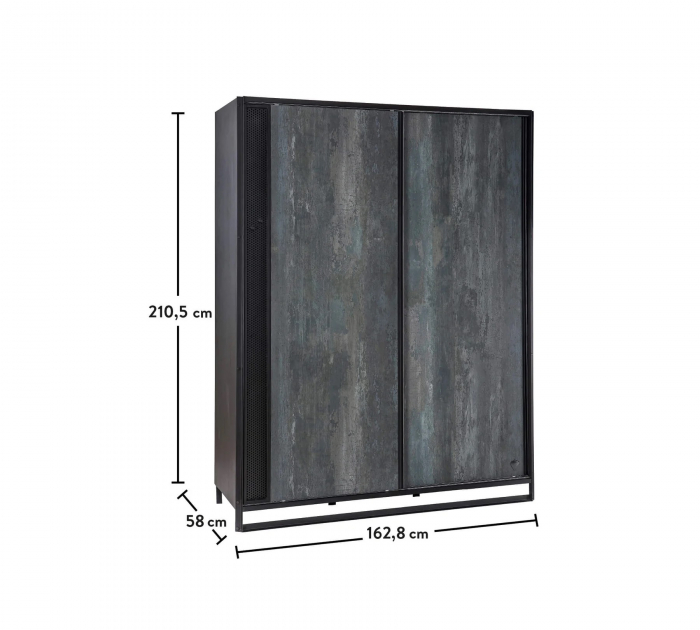Dulapul cu 2 usi glisante, pentru camera adolescentilor, Colectia Dark Metal [5]