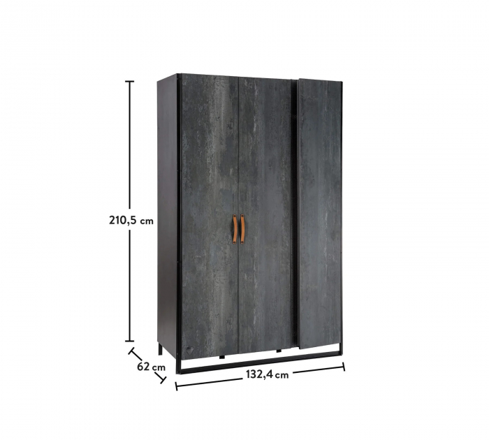 Dulapul cu 3 usi, pentru tineret Colectia Dark Metal [6]