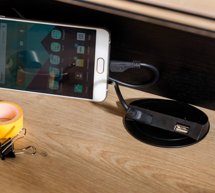 Set Studiu baiet cu 3 Piese - Birou, Unitate si rafturi Colectia Black [6]