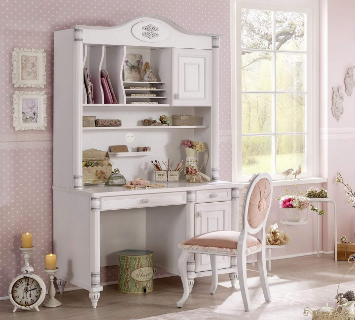 Birou de studiu pentru copii si tineret Colectia Romantic, 117x62x75 cm [5]
