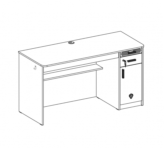 Birou pentru camera copii si adolescenti 138x58x76 cm Colectia Black [4]