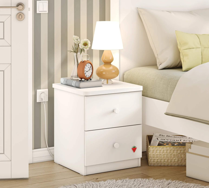 Noptiera pentru copii cu 2 sertare – Funcționalitate si stil, colectia Varia White [2]