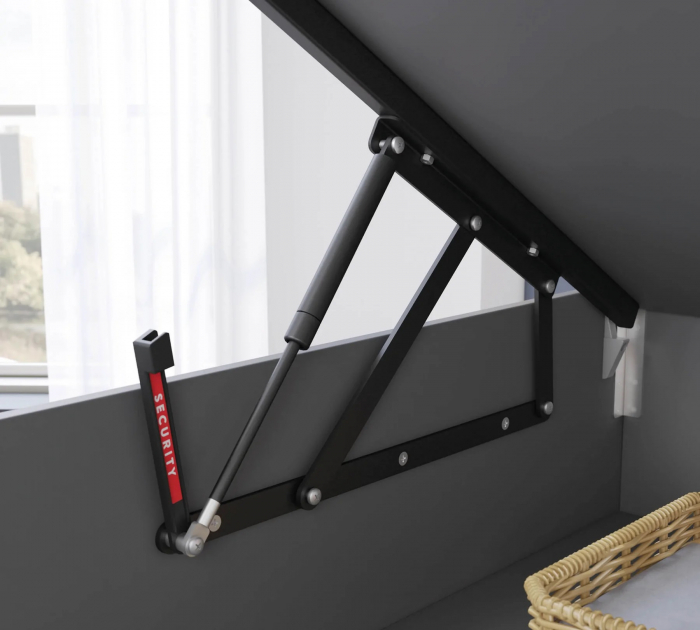 Pat 100x200  cu spatiu depozitare, pentru copii Colectia Space Gray [7]