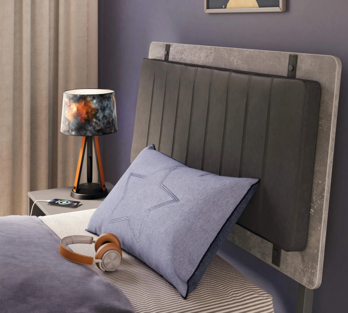 Pat 100x200  cu spatiu depozitare, pentru copii Colectia Space Gray [4]