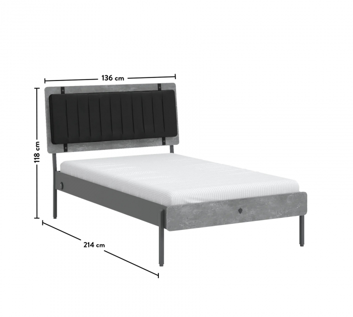 Pat 120x200 cm pentru camera adolescentilor Colectia Space Gray [8]