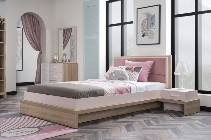 Pat 120x200 cm pentru camera fetelor, Colectia Angel City [4]