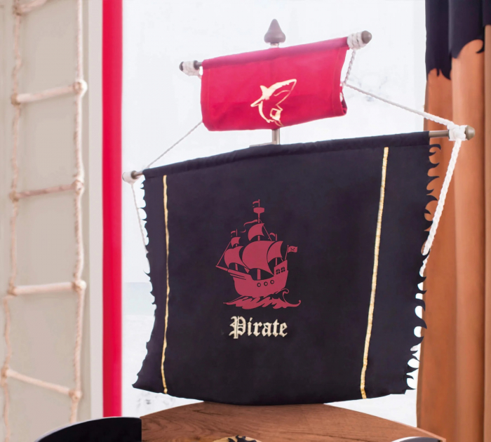Pat corabie pirati, pentru camera copii Colectia Pirate 90x190 cm [5]