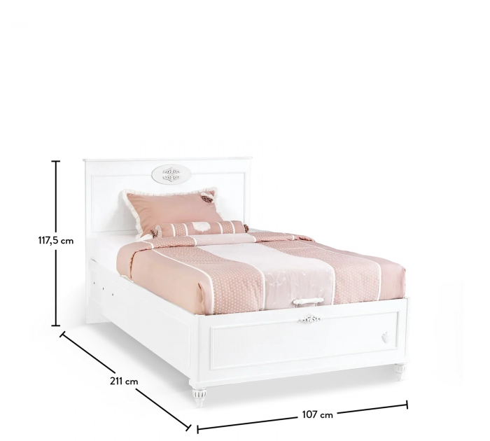 Pat cu lada depozitare pentru copii si adolescenti Colectia Romantica 100x200 cm [5]