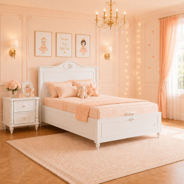 Pat cu ladă pentru depozitare – 120x200 cm, pentru copii și adolescenți, colecția Romantic [5]