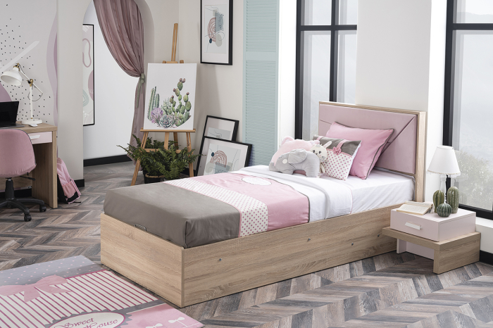 Pat cu spatiu de depozitare 100x200 cm pentru camera fetelor, Colectia Angel City [3]