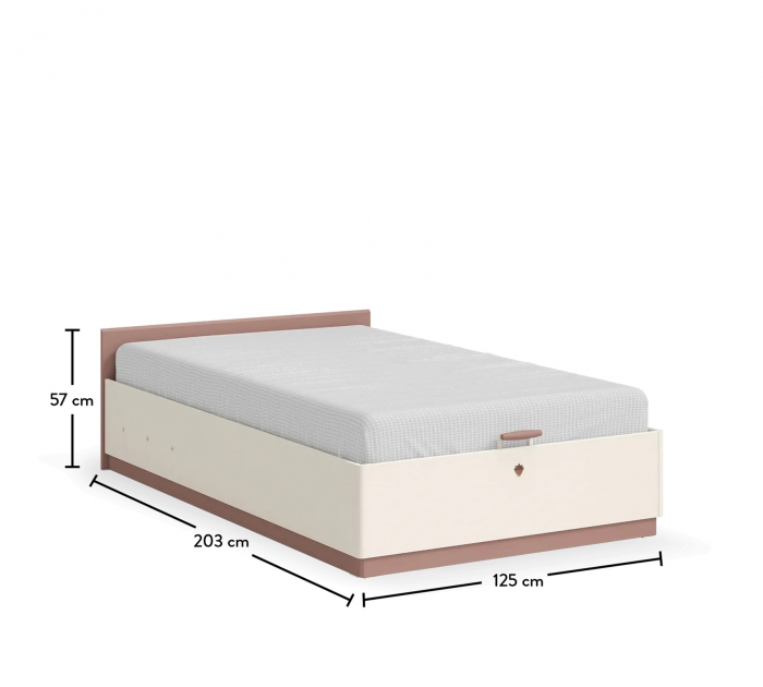 Pat cu spatiu depozitare pentru camera fetelor Colectia Elegance 120x200 cm [8]