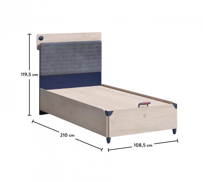 Pat cu spatiu depozitare, pentru copii Colectia Trio 100x200 cm [6]