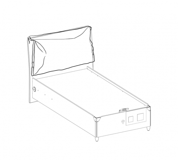 Pat cu spatiu depozitare, pentru copii Colectia Trio 100x200 cm [4]