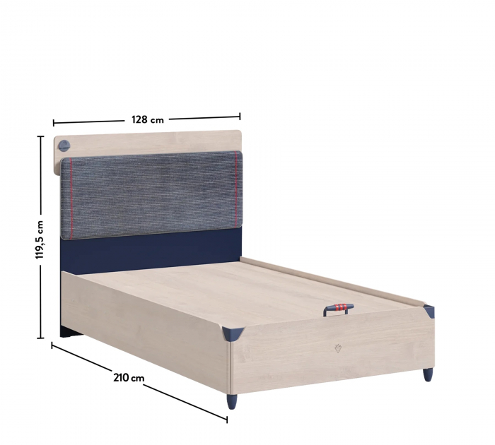 Pat cu spatiu depozitare, pentru copii Colectia Trio 120x200 cm [6]