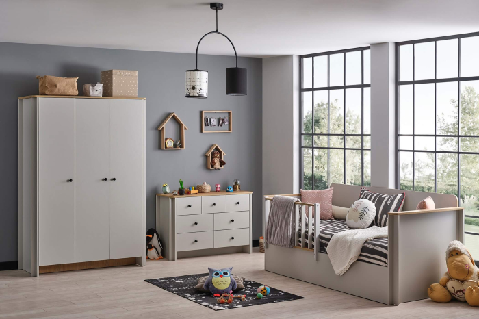 Pat cu spatiu depozitare pentru copii mici (Toddler Bed) 90x200 cm, colecția Sirius [5]