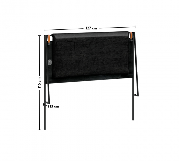 Pat cu tablie, Colectia Dark Metal (100x200 cm) [4]