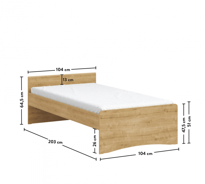 Pat cu tablie, Colectia Mocha (100x200 cm) [3]