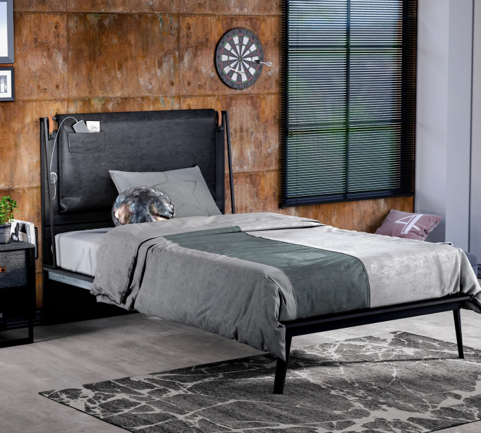 Pat cu tablie, Colectia Dark Metal (100x200 cm) [2]