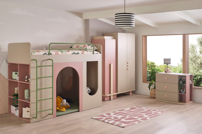 Pat etajat multifunctional pentru camera copii, Colectia Nordic [4]