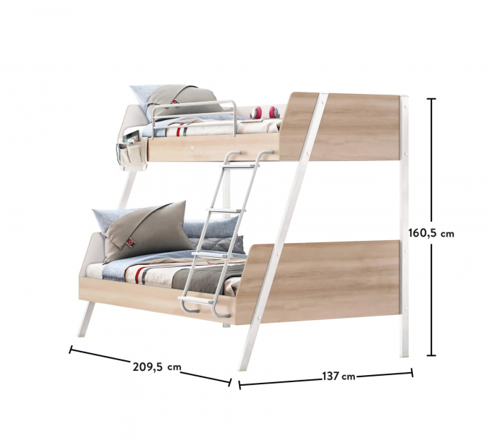 Pat etajat pentru copii, Colectia Duo  (90x 200-120x200 cm) [5]