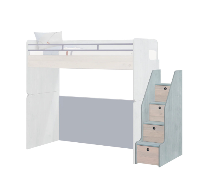 Pat etajat pentru copii Studio trio, cu spațiu de depozitare – saltea 90x200 cm [3]