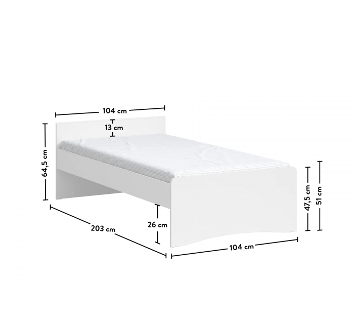 Pat fara tablie, Colectia White (100x200 cm) [3]