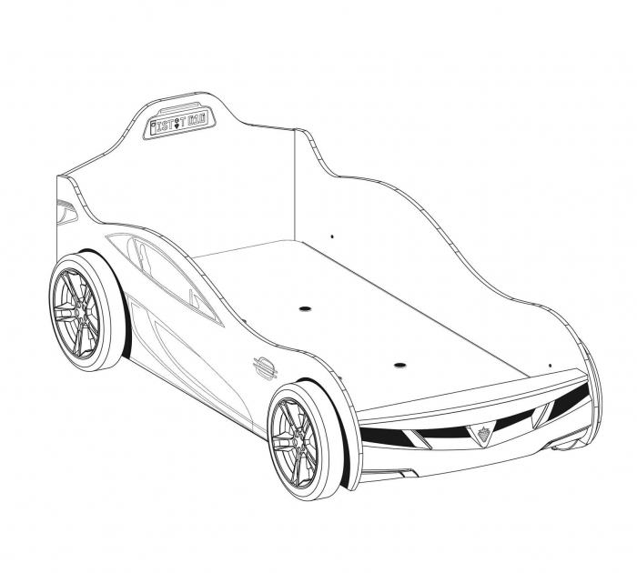 Pat masina Coupe-alba, colectia Champion Racer 90x190 Cm [7]