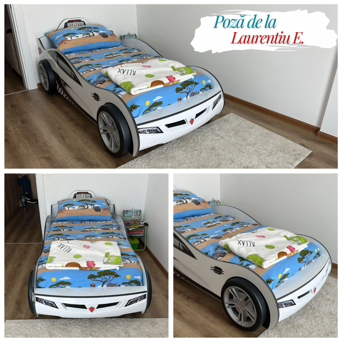 Pat masina Coupe-alba, colectia Champion Racer 90x190 Cm [6]