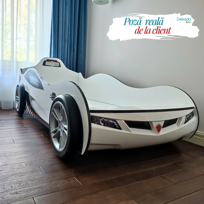 Pat masina Coupe-alba, colectia Champion Racer 90x190 Cm [7]