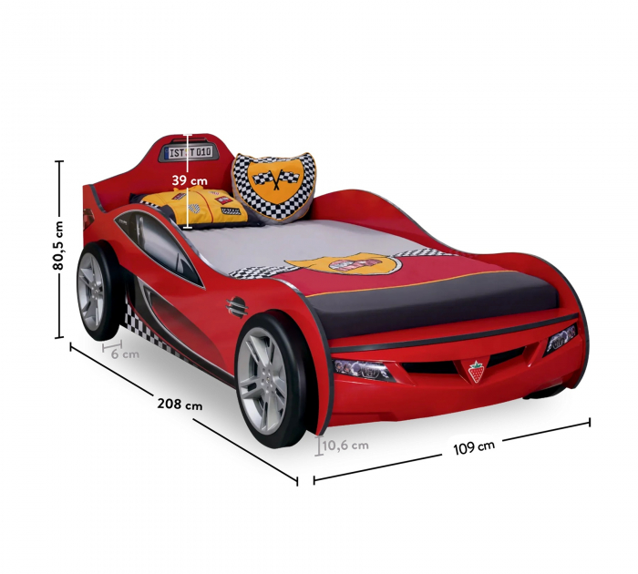 Pat masina Coupe-rosie, colectia Champion Racer 90x190 Cm [5]