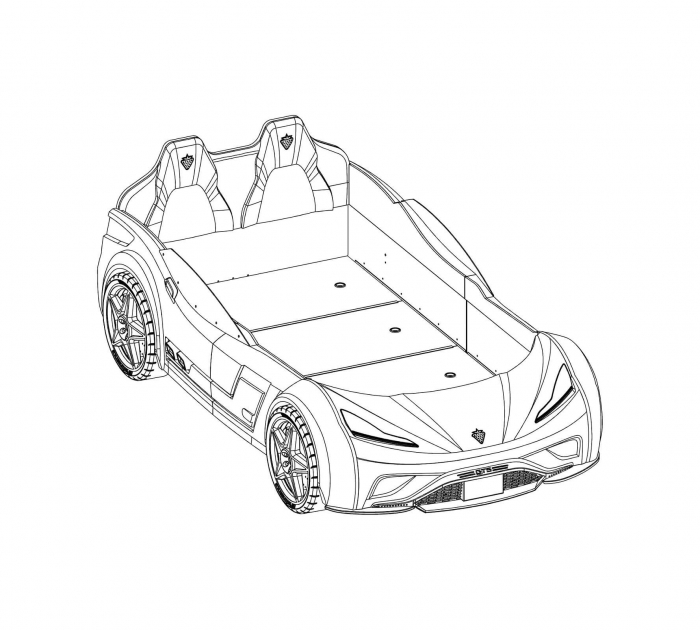 Pat masina GTE-alb, colectia Champion Racer 100x190 cm [10]