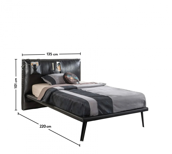 Pat pentru adolescentilor Colectia Dark Metal 120x200 cm [5]