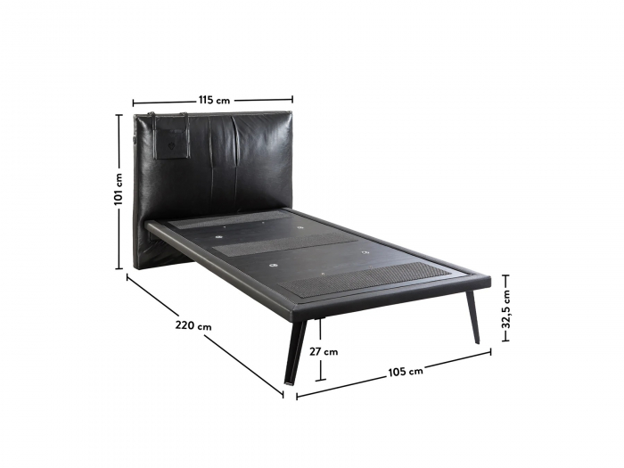 Pat pentru camera adolescentilor Colectia Dark Metal 100x200 cm [4]