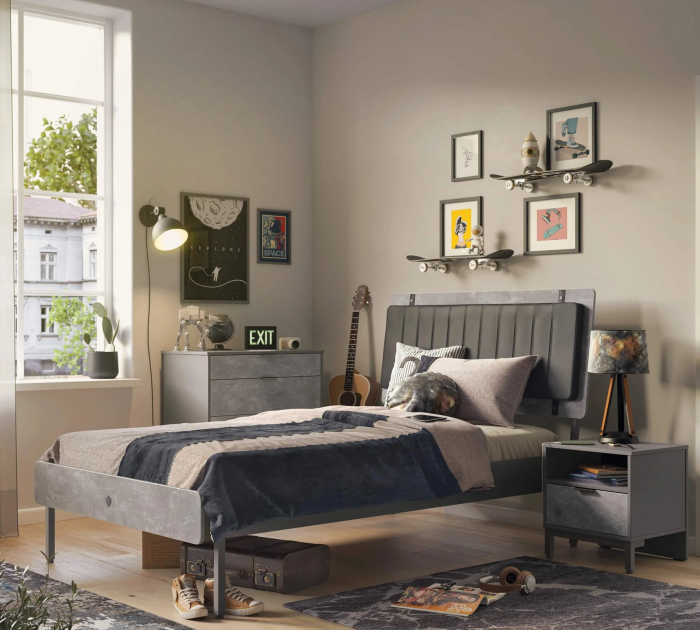 Pat 100x200 cm pentru camera adolescentilor Colectia Space Gray [4]