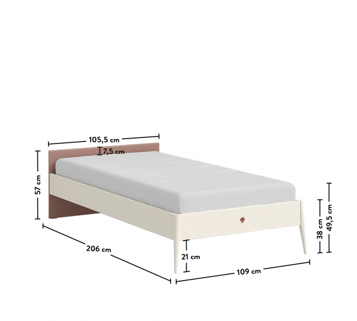 Pat pentru camera fetelor Colectia Elegance 100x200 cm [7]