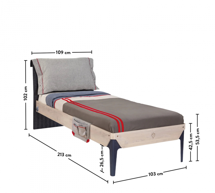 Pat pentru copii Colectia Trio 100x200 cm [5]