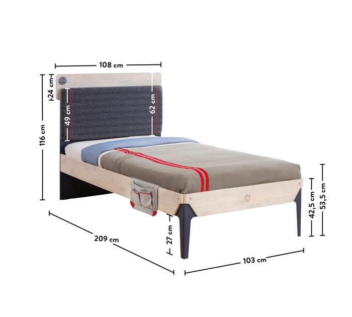 Pat pentru copii Colectia Trio Line 100x200 cm [5]