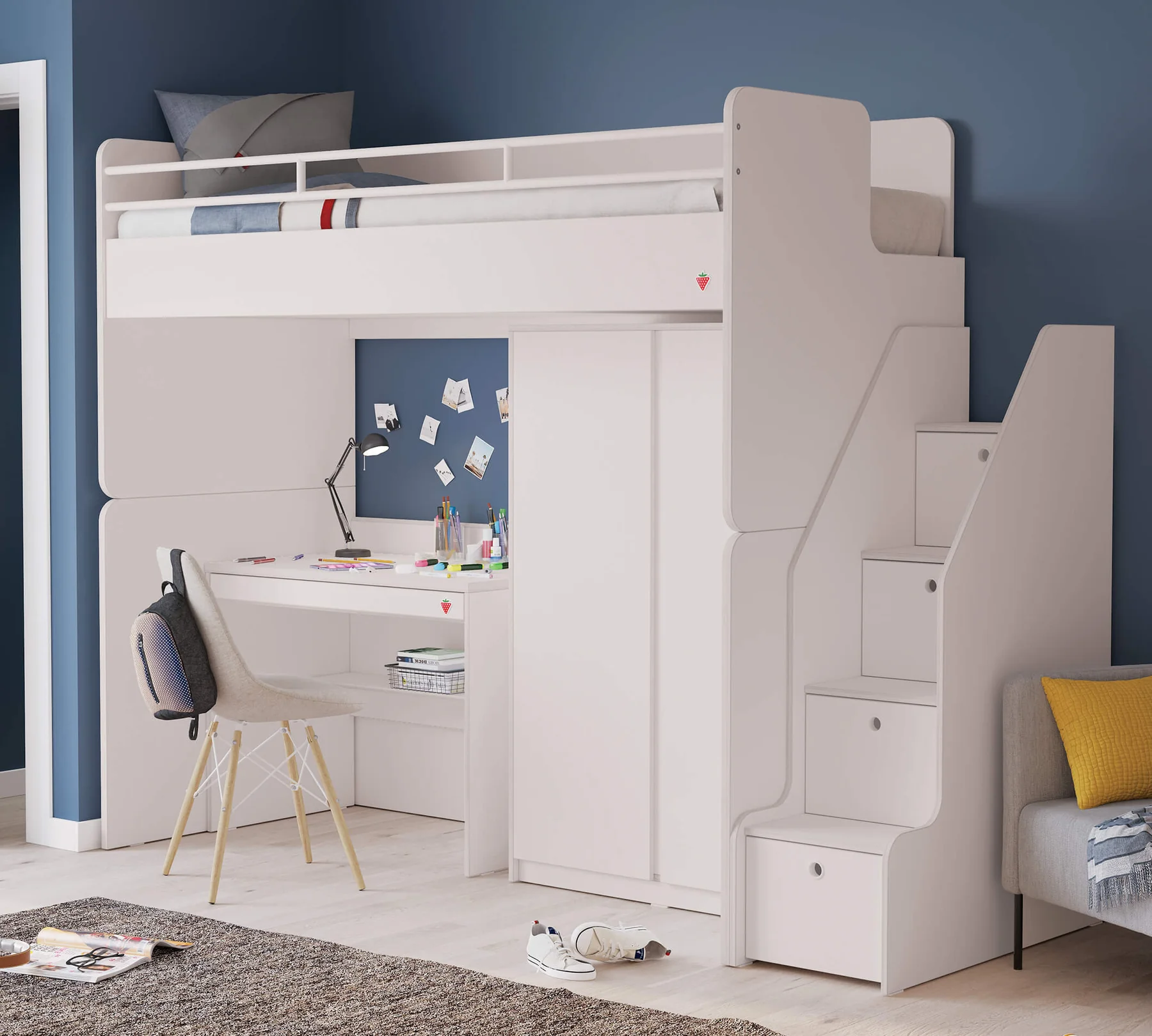 Pat Studio White pentru copii (90x200 cm)- partea de sus [7]
